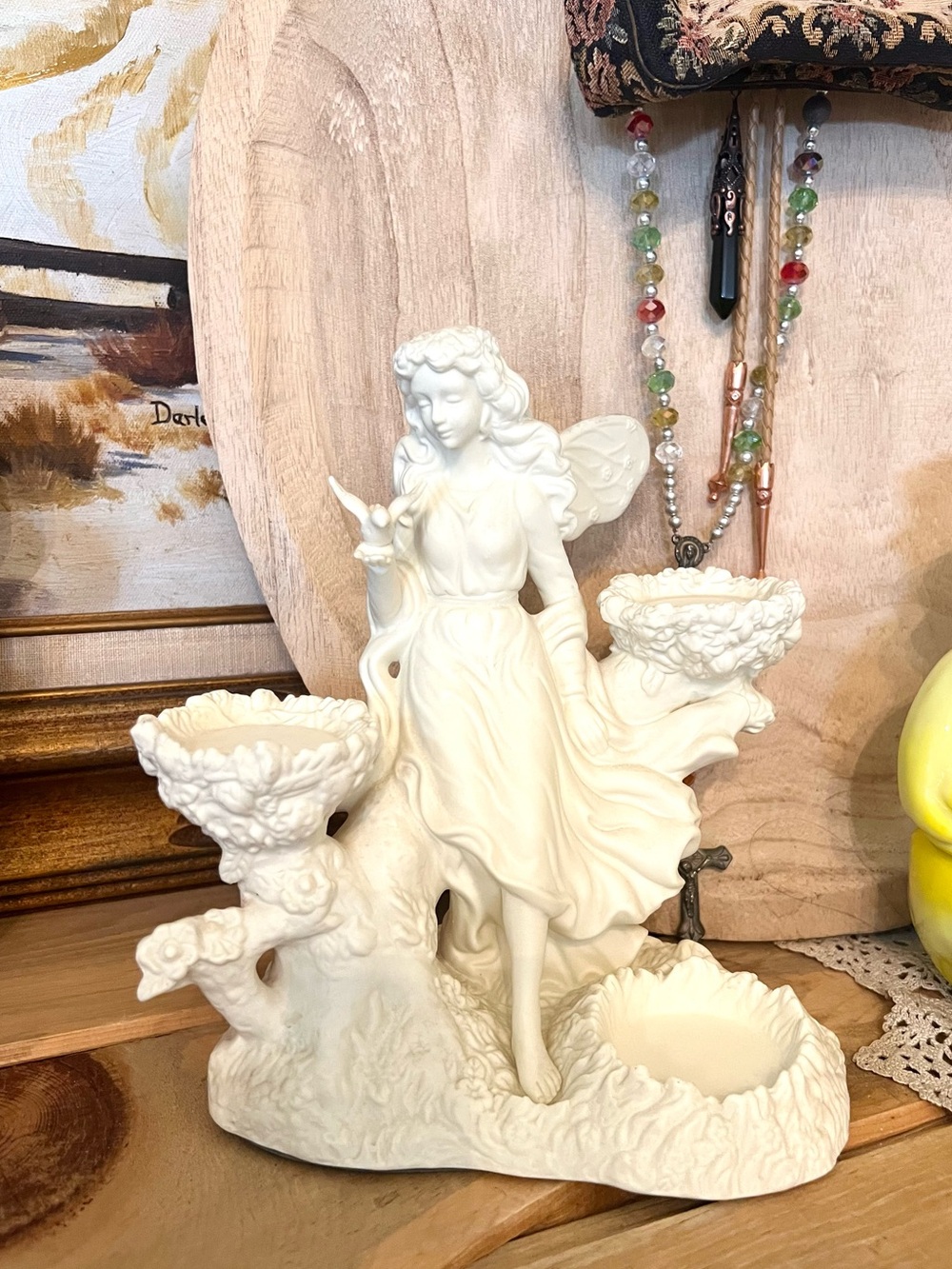 vintage PartyLite Ariana's Garden Fairy Tea Light Candle Holder Fairycore